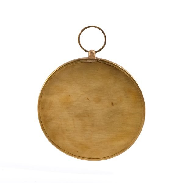 手工黃銅製圓鏡背面