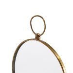 手工黃銅製圓鏡邊緣細節放大圖