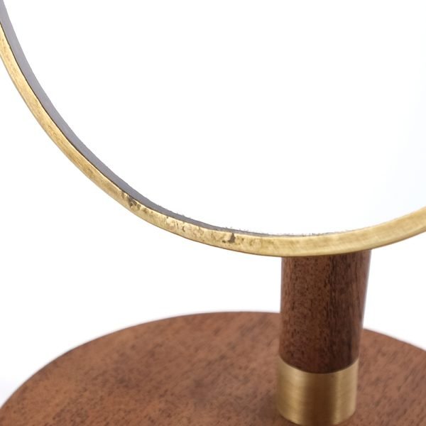 黃銅製橢圓形座枱式鏡子邊緣細節放大圖片