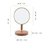黃銅製橢圓形座枱式鏡子尺寸展示圖