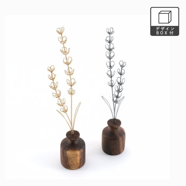 鐵線製薰衣草花瓶裝飾 – 金色|灰色