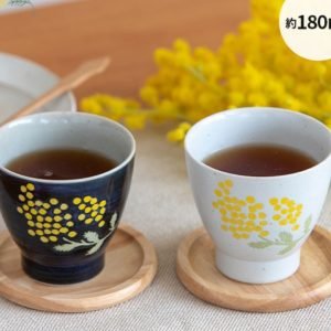 CDF ètendue 含羞草小黃花波佐見燒茶杯 - blue anad white