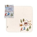 毛巾的正面視角，左上角有小圖展示其包裝. A front view of the towel, with a small picture in the upper left corner showing its packaging.