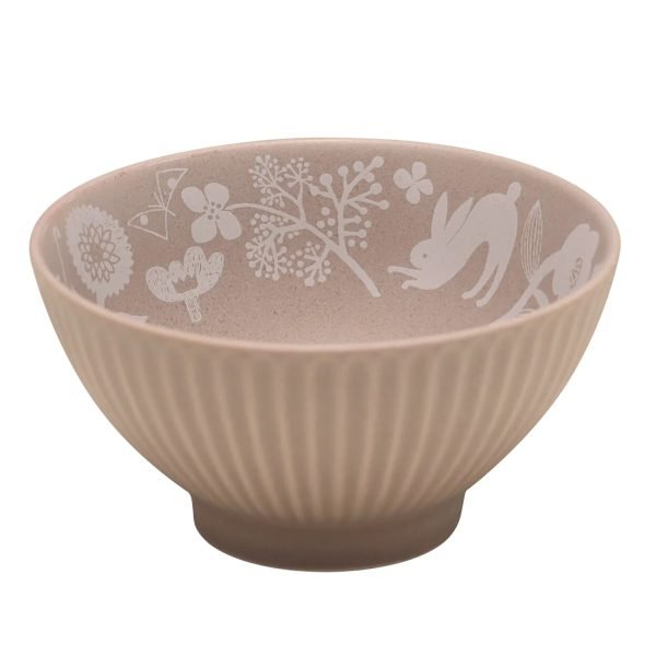 KAAMOS 森林動物飯碗 淺粉紅色