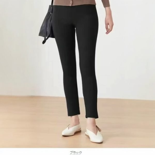 GUNZE Tuche 彈性緊身褲 black 黑色穿在身上的效果