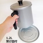 手握日本竹原隔油壺，準備放在隨壺附帶的不銹鋼杯墊上. A hand holding the Japanese Takehara Oil Pot, ready to place it on the included stainless steel coaster.