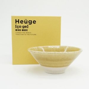 CHIPS 日本製造 Heuge 系列美濃燒碗 黃色碗與包裝盒展示圖