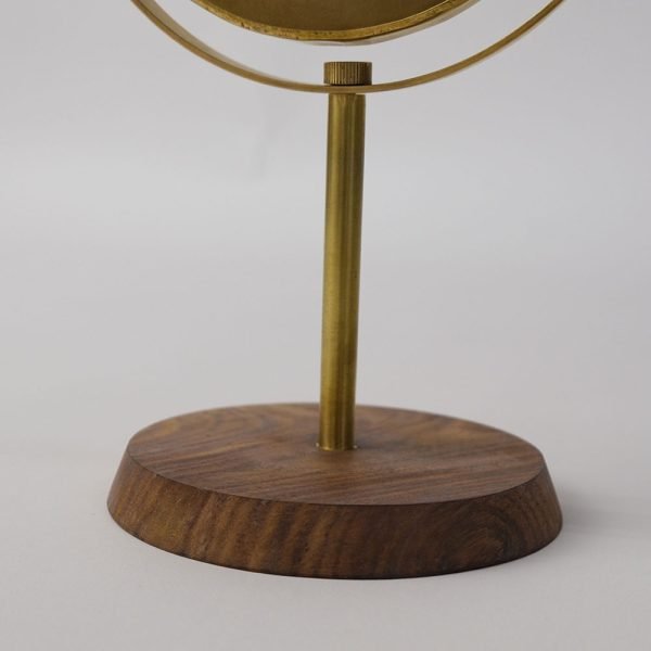shesay 黃銅紫檀木座枱鏡木底座大特寫