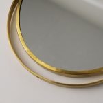 shesay 黃銅紫檀木座枱鏡黃銅框大特寫