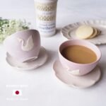 Yoshizawa 益子燒紫色皇冠天鵝杯