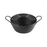 日本製 寬口深型炸鍋連濾網 24cm