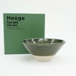 CHIPS 日本製造 Heuge 系列美濃燒碗 綠色 正面圖及包裝盒