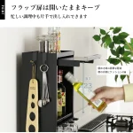 《川口工器》調味料收納箱 黑色 3個調味盒內部高度20 cm設計