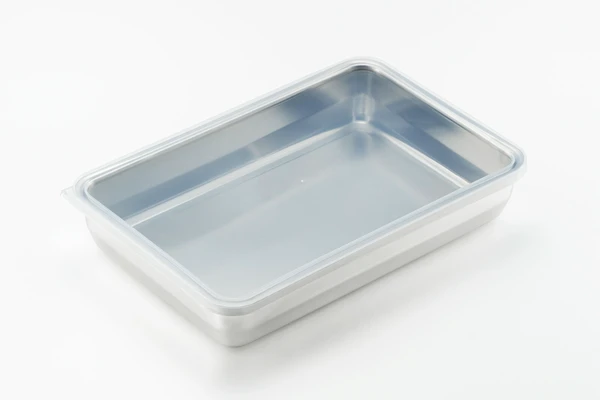 吉川 不鏽鋼保鮮盒 L 碼蓋上透明蓋子的白色背景圖