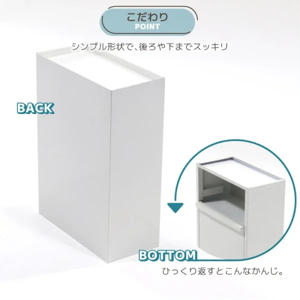 川口工器 調味料收納箱 白色 - 3個調味盒背部及底部設計合併圖