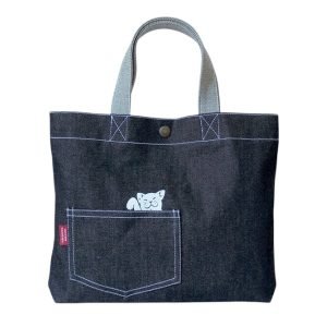 日本製 牛仔布可愛柴犬手挽袋