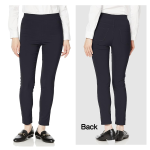 GUNZE Tuche 彈性緊身褲黑色款穿在身上的前面與後面戰士痛