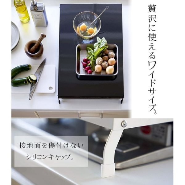 日本 TOWER 平面煮食爐工作台放在煮食爐上面的側面及俯視及拼圖