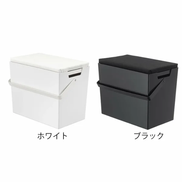 TOWER 熨斗收納箱 - 左邊白色款、右邊黑色款，背景為白色