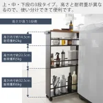 日本TOWER窄型廚房收納層架,黑色款附有細節設計說明的日文圖片,