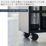 日本TOWER窄型廚房收納層架,黑色款附有輪子設計說明的日文圖片,圖3