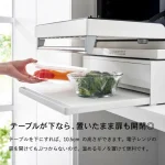 TOWER 廚房伸縮工作枱連抽屜 - 拉出伸展板,上面放食物器皿的使用場景圖