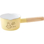 FUJIHORO MIFFY 琺瑯單柄小鍋 - 12cm 黃色款正面白色背景圖