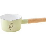 FUJIHORO MIFFY 琺瑯單柄小鍋 - 12cm 綠色款正面白色背景圖