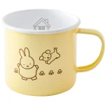 FUJIHORO MIFFY 粉彩系列琺瑯杯子黃色款的正面白色背景圖