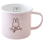 FUJIHORO MIFFY 粉彩系列琺瑯杯子粉紅色款的正面白色背景圖