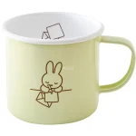 FUJIHORO MIFFY 粉彩系列琺瑯杯子綠色款的正面白色背景圖