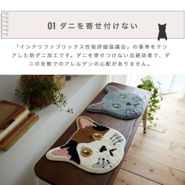 日本製 NEKOKAO 防塵蟎貓咪坐墊 - 兩個不同款式一起放在牆目以上