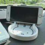 Miffy 米飛兔 臉型手機支架托盤 白色 支撐手機示意 手機架托盤二合一