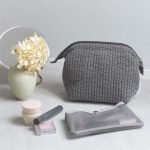 bon moment 絎縫自立式化妝包 深灰色