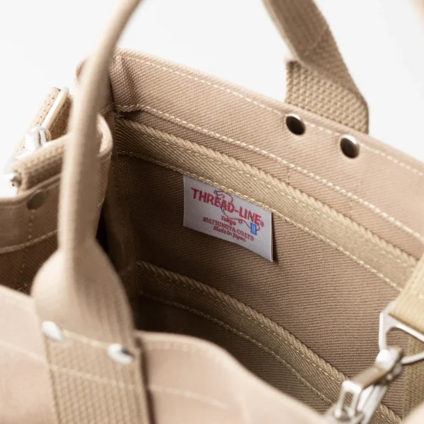 日本製 松野屋 THREAD-LINE 帆布 Tote Bag 米色款袋內面標籤相 2