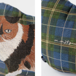 松尾美由紀 貓咪造型抱枕 - Mugi 正面頭部圖案與背面logo 的大特寫