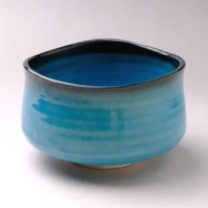 美濃燒青釉開片抹茶碗 - 藍色