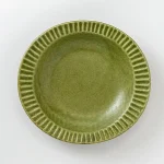 日本製 Tetote美濃燒深碟 松綠色正面