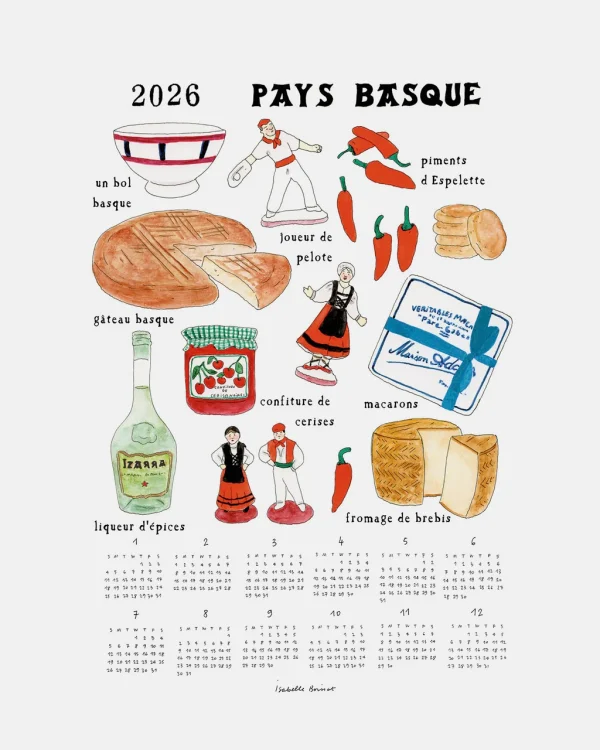 Fog Linen Work 2026 亞麻年曆布 - Basque Souvenir 白色背景全幅圖