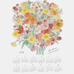 Fog Linen Work 2026 亞麻年曆布- Joyful pic. 白色背景全幅圖