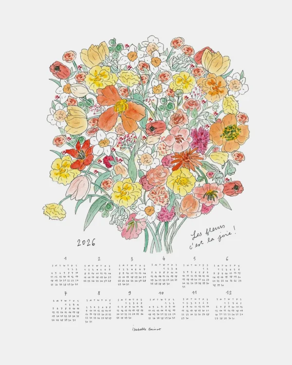 Fog Linen Work 2026 亞麻年曆布- Joyful pic. 白色背景全幅圖