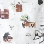 Fog Linen Work 2026 亞麻年曆布 - Tender Time 圖案特寫