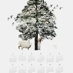 Fog Linen Work 2026 亞麻年曆布 - Whispers of the Woods 白色背景全幅圖