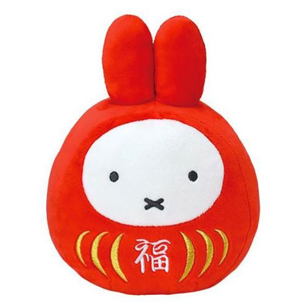 Miffy 紅色達摩公仔 S碼款正面白色背景圖。