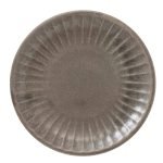 日本製 Tetote美濃燒碟子 灰色款白色背景正面圖