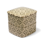 焦茶色 Studio M' Nobana 野花二段疊盒疊起及蓋上蓋子