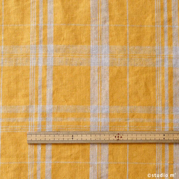 Studio M’ Poggio 芥辣黃格子布料