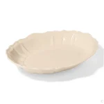 STUDIO M' Sobokai Communus 浮雕盤 32.5cm 白色款，白色背景的側面圖。