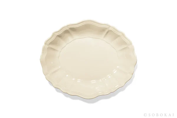 STUDIO M' Sobokai Communus 浮雕盤 32.5cm 白色款正面圖