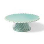 Studio M’ Biscuiterie 波浪邊高腳托盤薄荷綠款，白色背景正面圖